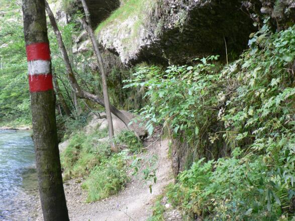 Direkt am Fluss zur Rinnenden Mauer