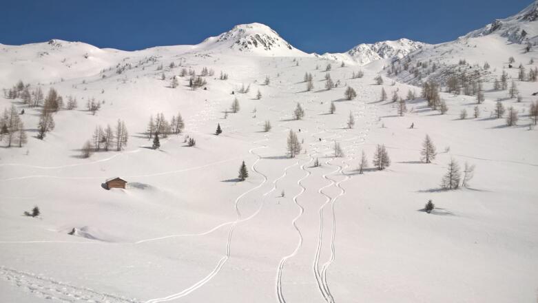 Abfahrt knapp vor Oberbergalm