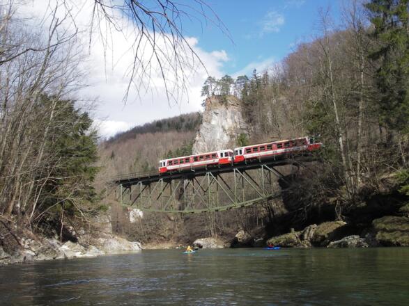 vergangene Ybbstalbahn: Brücke vor Gstadt