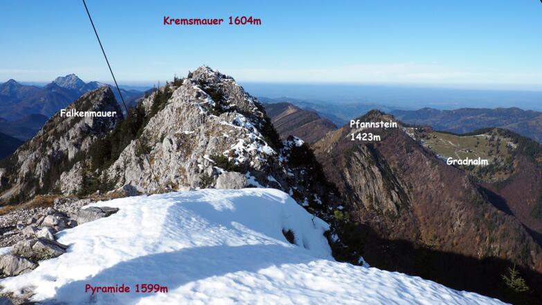 Pyramide 1599m, Blick westwärts