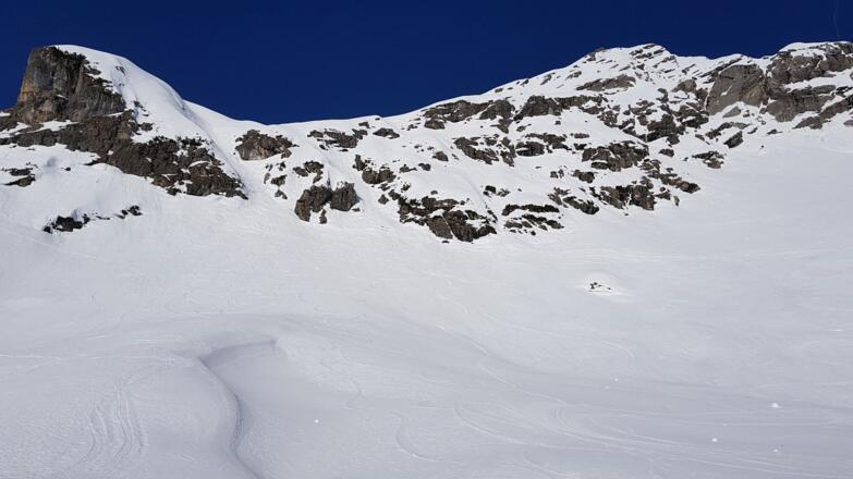 Herrliche Hänge bei der Abfahrt