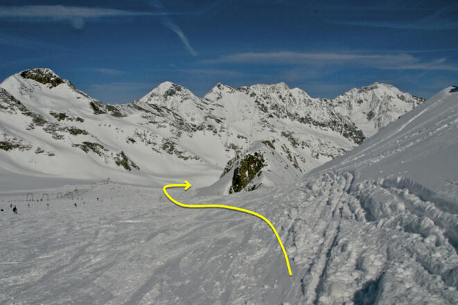 RUN 2a Highway II - Einfahrt von der Bergstation Rotadl