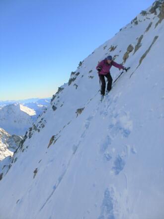 Querung in der steilen Ostflanke
