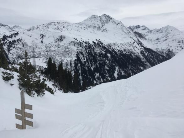 Blick hinunter vor es in die abwechslungsreichen Waldhänge geht.