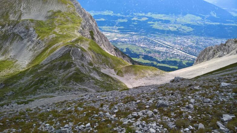 Tiefblick in die Arzler Scharte