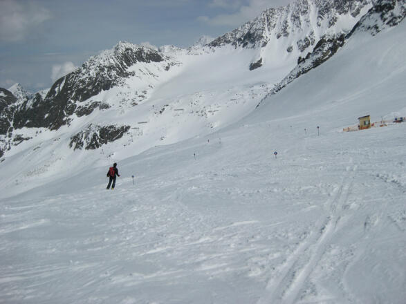 Eisjoch - Zugang zur Pistenabfahrt am Schaufelferner