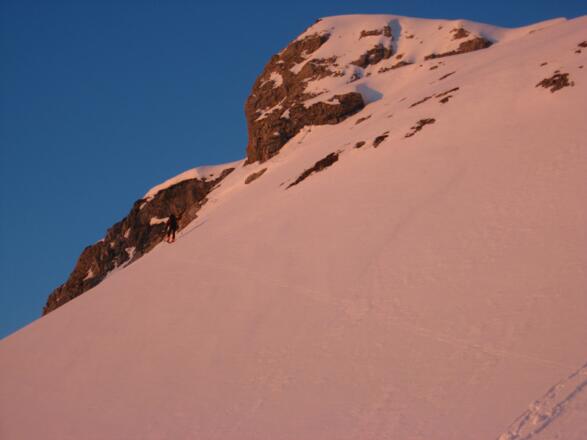 Kurz vor dem Gratrücken.