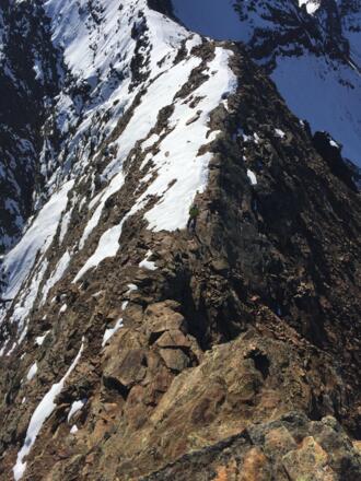 Blick hinunter zur Schlüsselstelle