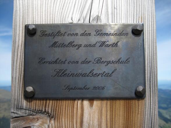 Gipfelkreuzinschrift