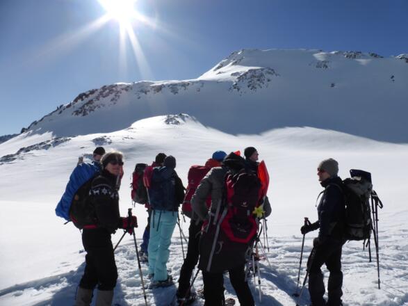 Am Aufstieg zur Gipfel.