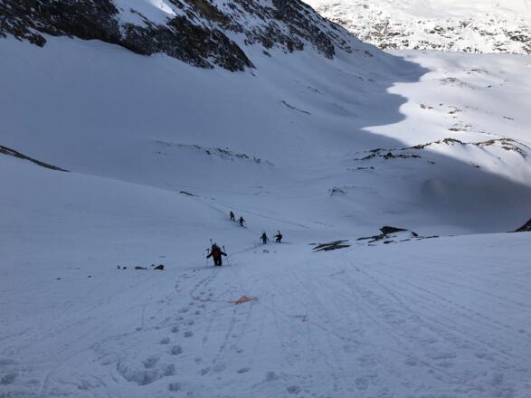 Blick in die Wand vom Joch aus