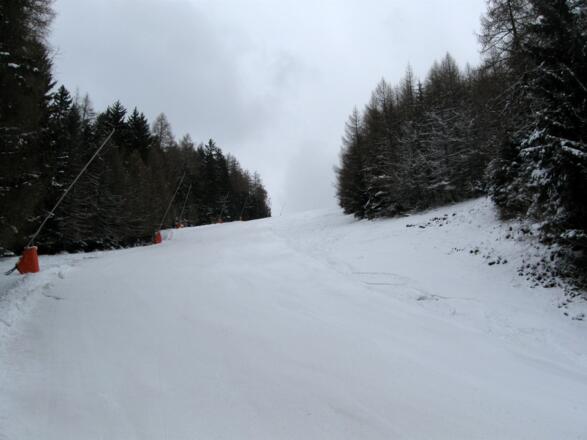 Dann wird die Piste zunehmend steiler.