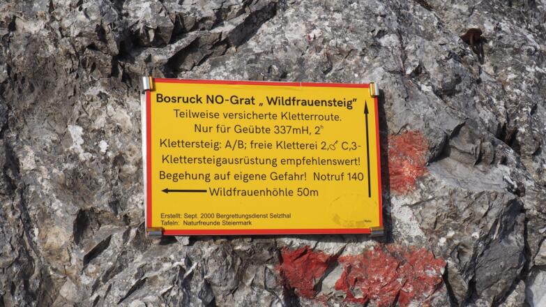 Einstiegstafel 1665m