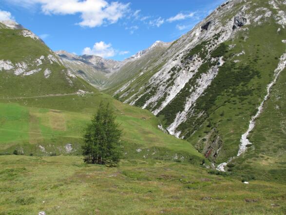 Das Schwarzachtal, im Hintergrund rechts die Rötspitze