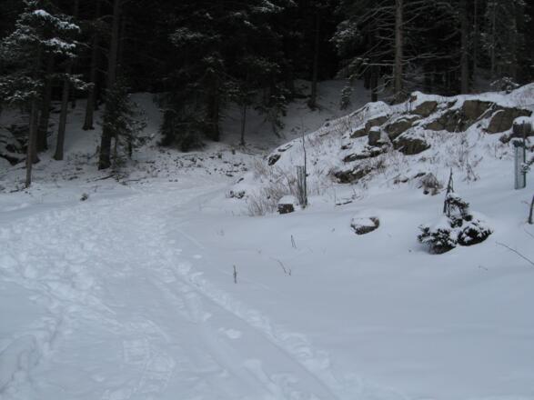 Über diesen Hohlweg geht es aufwärts.