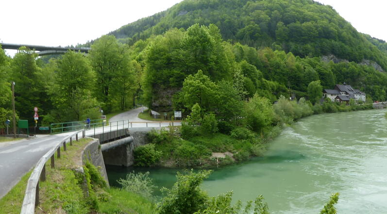 die Einmündung des Gaflenzbaches in die Enns beim Kasten