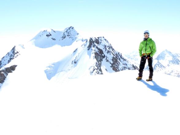 Auf dem Gipfel, mit Wildspitze im Hintergrund