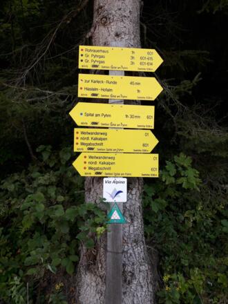 Wegweiser bei der Bosruckhütte