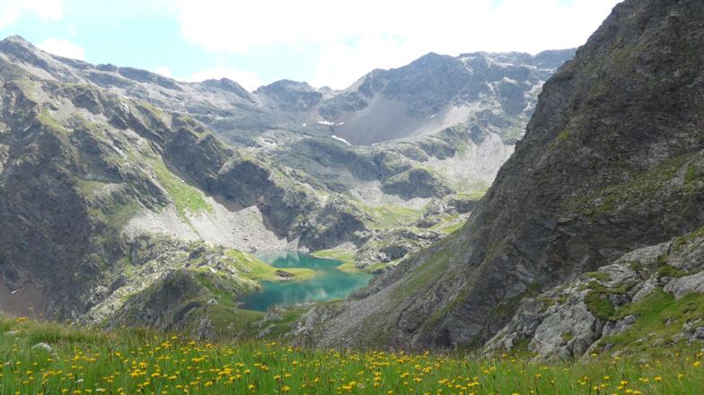 Der Geigensee vom Aufstieg zum Pumpersee gesehen