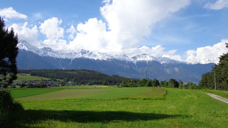Blick zurück auf das Karwendelgebirge