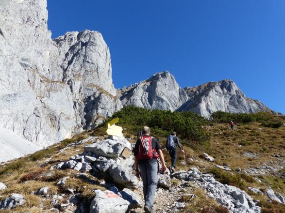 Immer dem Wegweisern in Richtung Ackerlspitze/Maukspitze folgen.