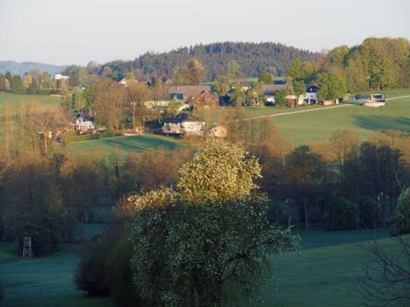 Blick von Oberthumberg auf die Ortschaft Mühlleiten
