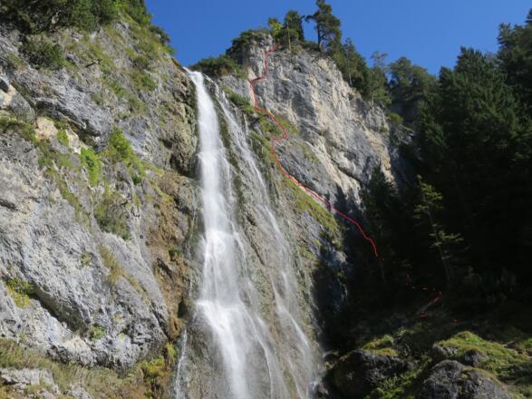 Der Routenverlauf des Klettersteigs.