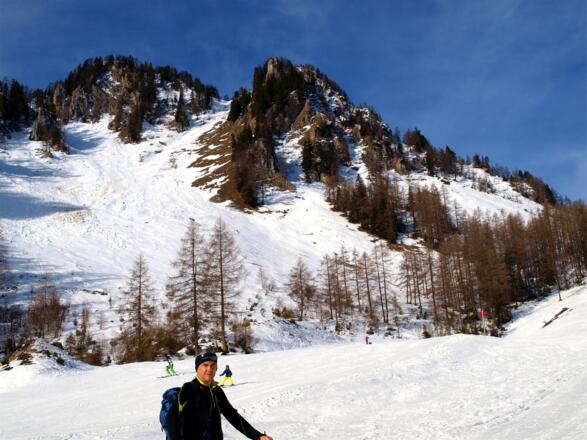 Wurzer Kampl beim Aufstieg auf der Piste