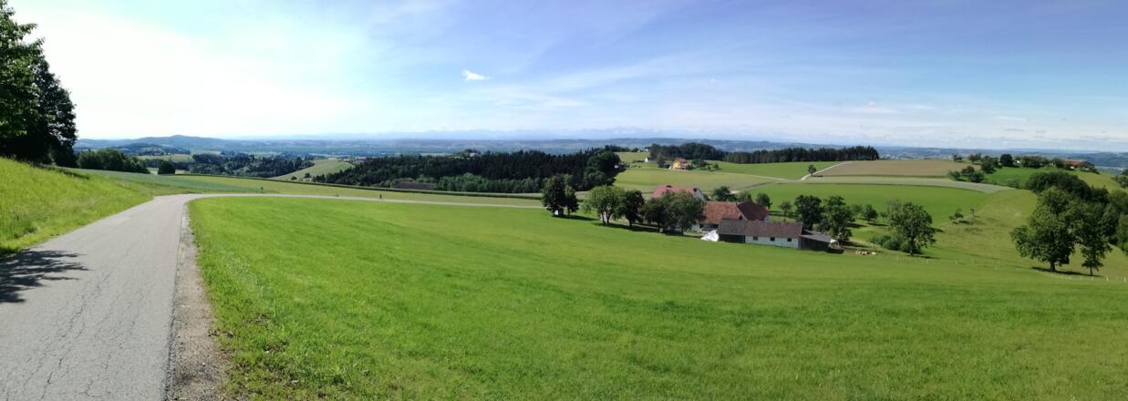 Im Abstieg in Richtung Schiefe Kapelle mit Blick nach Süden