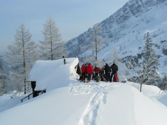 Die Berglerhütte, kaum zu sehen