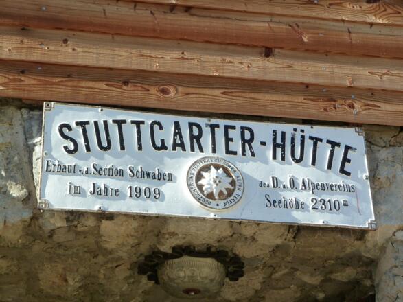 Stuttgarter Hütte (Hüttenschild)