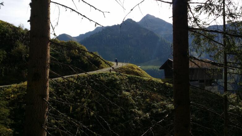 Auch in der Abfahrt gehts vorbei an Almen hinunter wieder zum Parkplatz.
