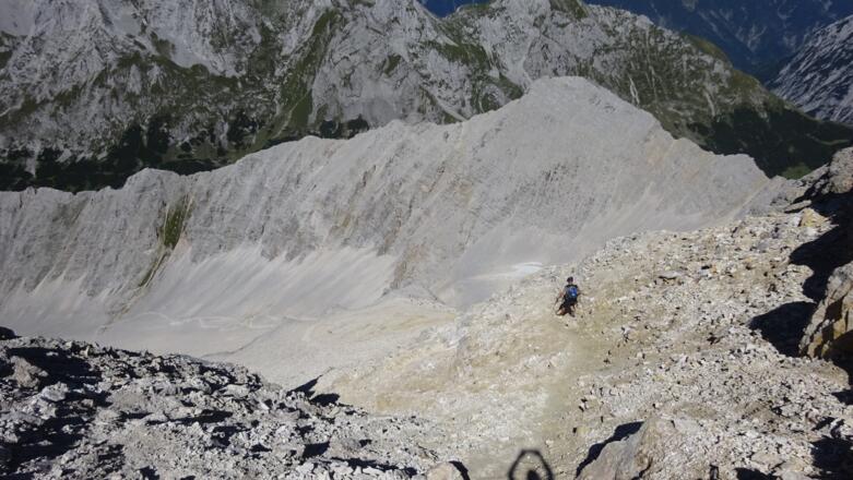 Abstieg durch das Schlauchkar und ...