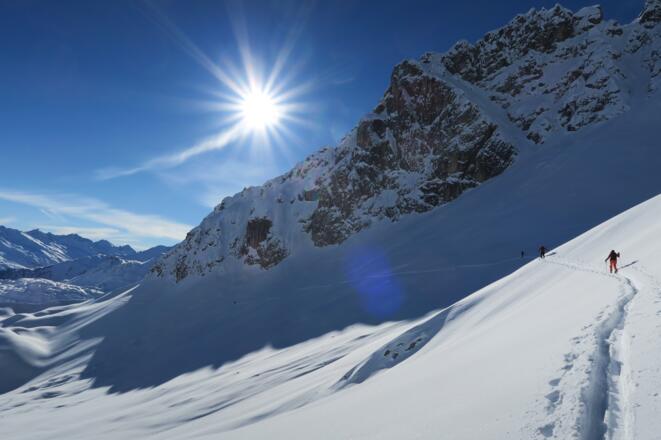 Die Traverse nach dem Anstieg