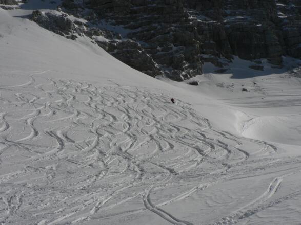 Die Abfahrt im oberen Bereich des Loigistales
