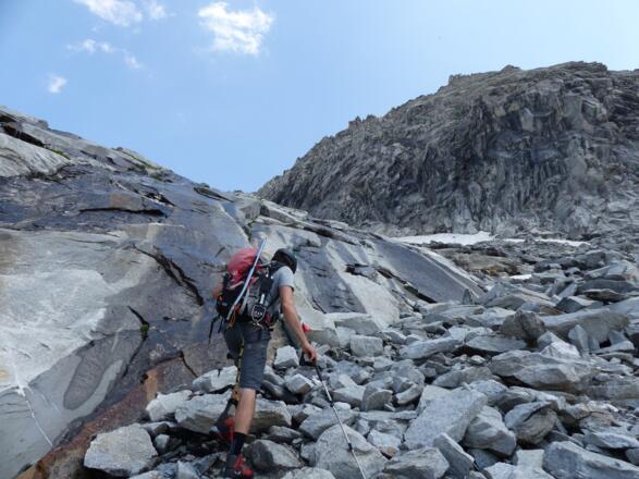 Die Richterspitze wird in Angriff genommen.