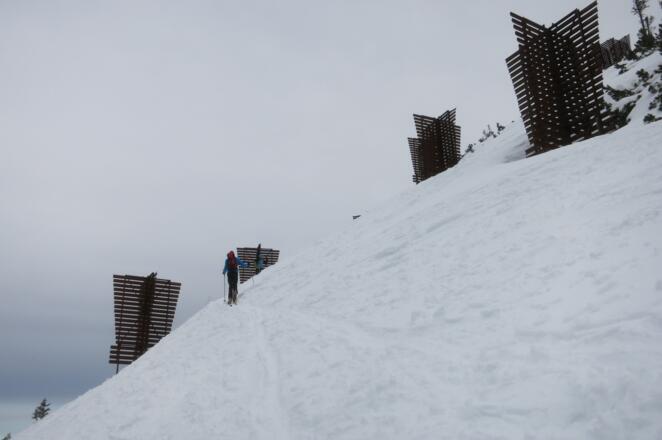 Gipfelhang mit Lawinenverbauung