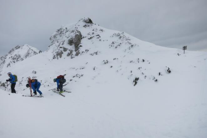 Kurz nach dem Gipfel die Einfahrt in die Nordwand