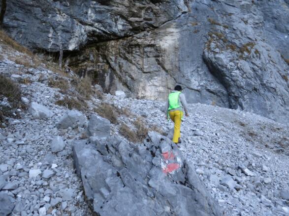 Die "Nasse Wand", manchmal ein Wasserfall, meistens ...