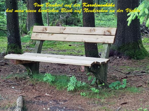 Rastbank auf der Karolinenhöhe.