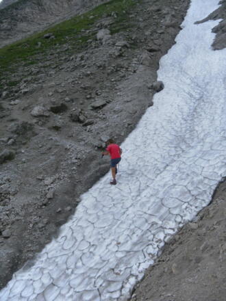 Graben in der Nordflanke des Westgrats