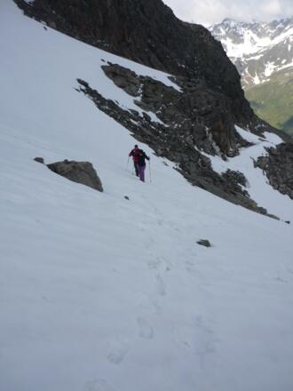 Rückblickend aufs Schneefeld
