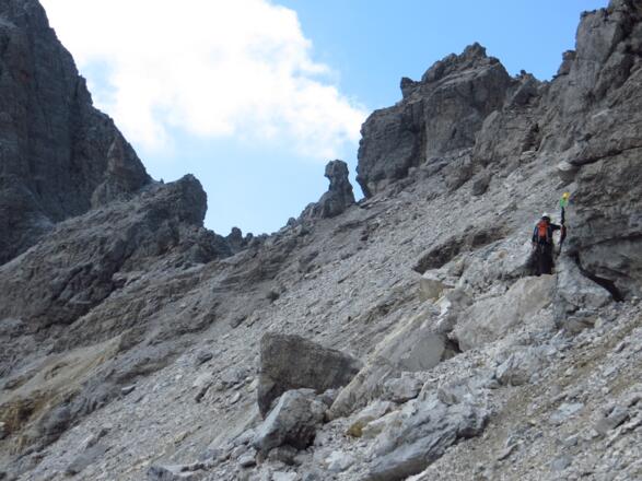 Am Grat hinauf zu den Felstürmen