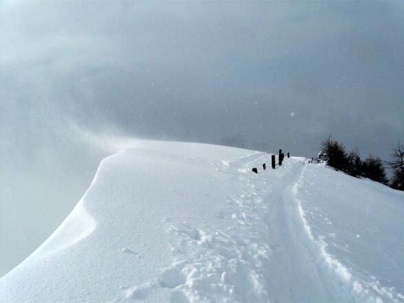 Sturm am Gipfel des Leiten