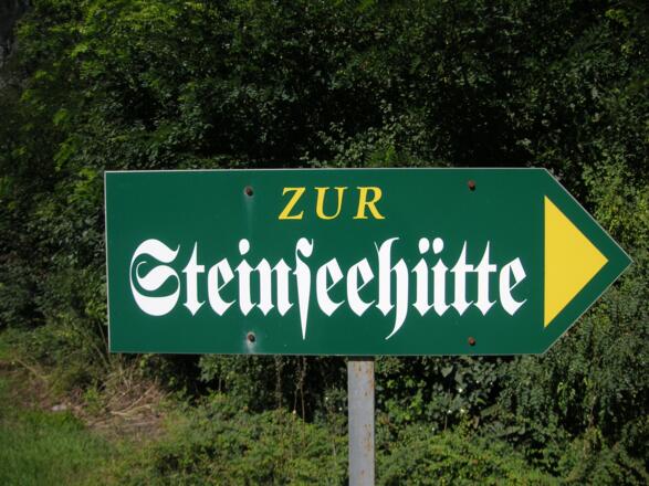 Wegweiser Steinseehütte