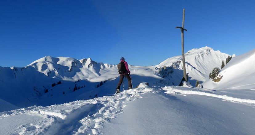 Gerachsattel, Falzerkopf links und Diedamskopf rechts