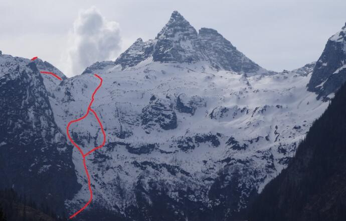 die Aufstiegsvarianten (die untersten 300 HM, die Wehrgrube und ein Teil des Gipfelhanges sind nicht im Bild)