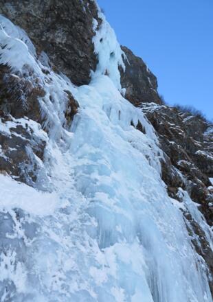 Erste Seillänge der Hängenden Gärten