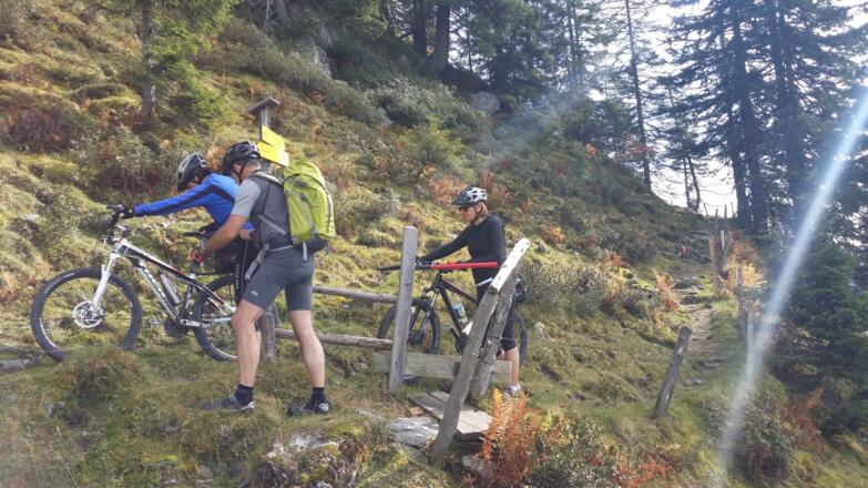 In Summe brauchen wir nur ca. 15min für den Trail. Hier das letzte Kriterium vor dem Forstweg.