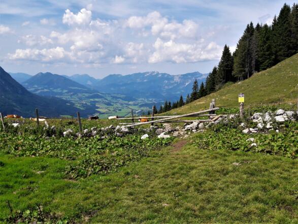 Blick vom Hofalmsattel Richtung Nordwesten ins Windischgarstener Becken